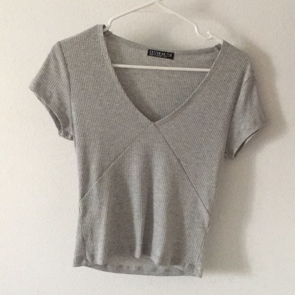 Grey vneck shirt